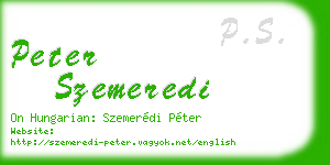 peter szemeredi business card